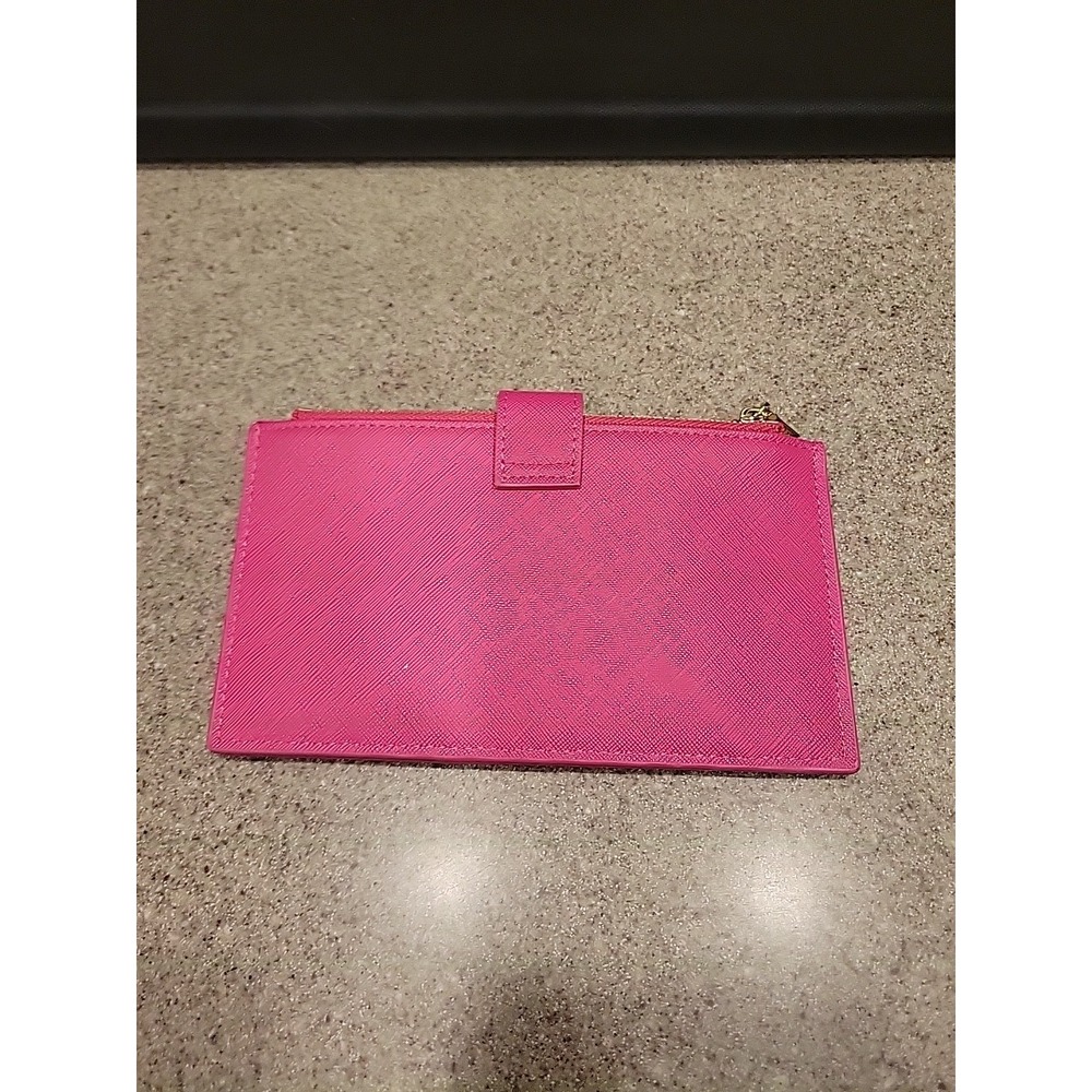 Travelambo Pink Bifold 17 Card Wallet W/ Two Gold-Toned Zipper Compartments - Picture 7 of 11